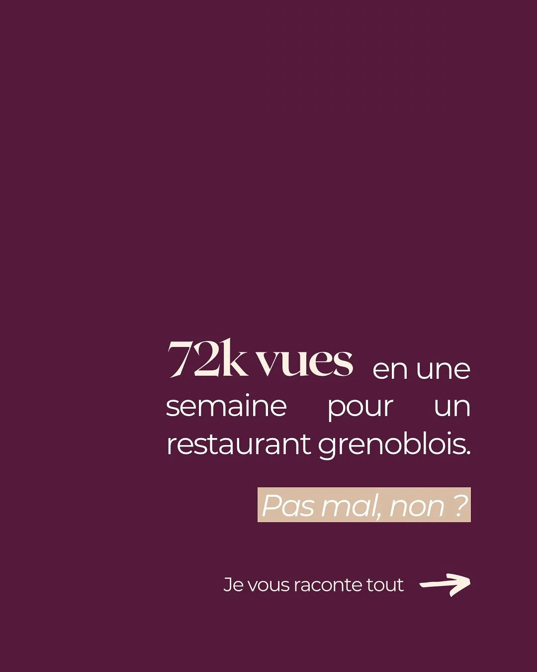 54k vues en 1 semaine pour un restaurant grenoblois, pas mal, non ? 👀

D&eacute;but mars, j&rsquo;ai travaill&eacute; sur la r&eacute;ouverture de @maisonprovence_restaurant , un restaurant haut de gamme &agrave; Corenc, r&eacute;cemment acquis par 