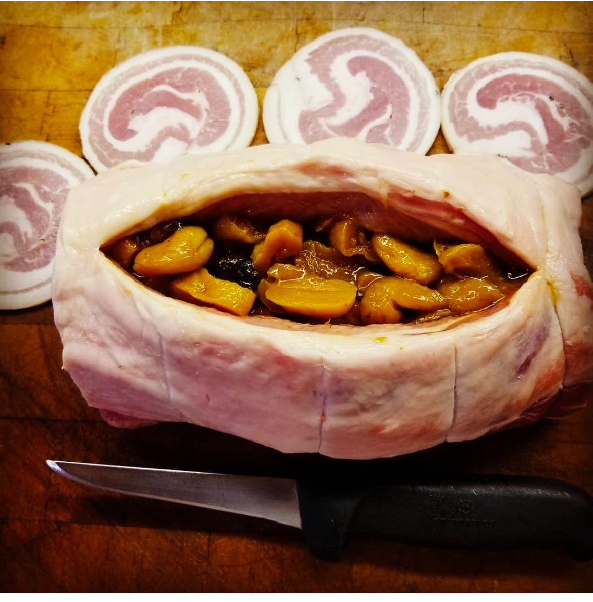 Fruited Pork Loin with Pancetta