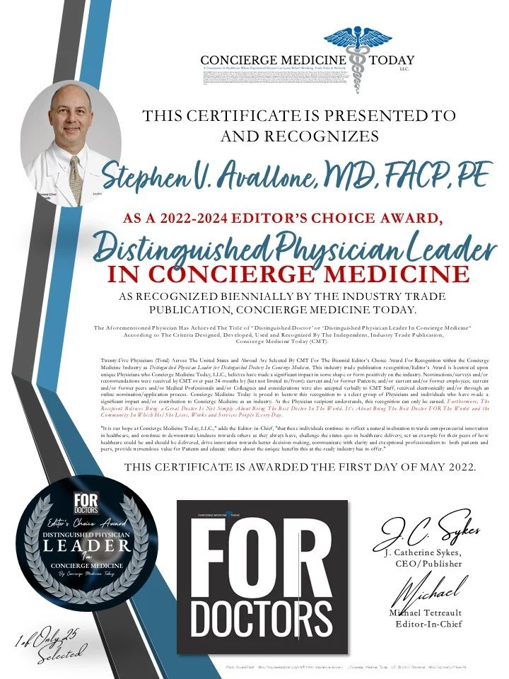 Physician Spotlight: STEPHEN V. AVALLONE, MD, NAMED CLEVELAND CLINIC’S CENTER DIRECTOR FOR CONCIERGE MEDICINE