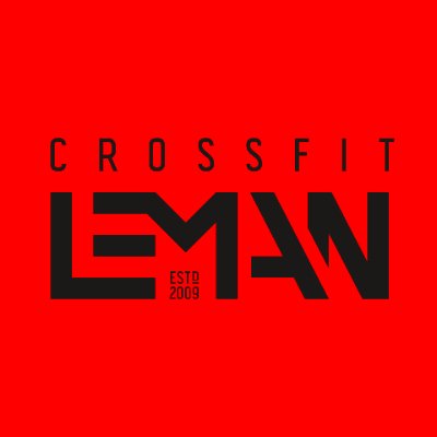 CrossFit LEW logo with black text on a red background