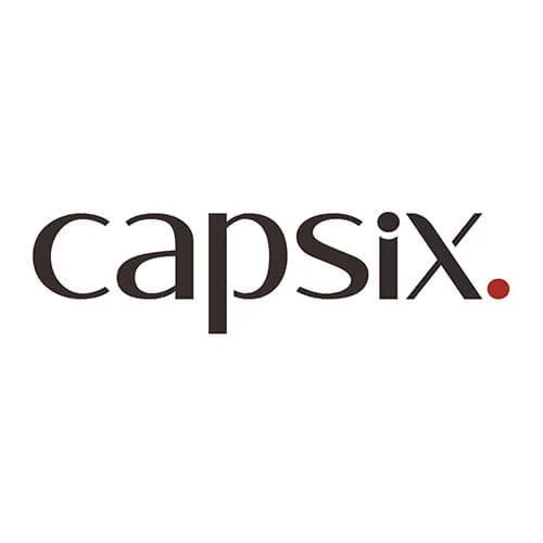 The logo of Capsix, featuring the word 'capsix' in black lowercase letters with a red period at the end.