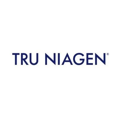 Tru Niagen logo in blue text on a white background.
