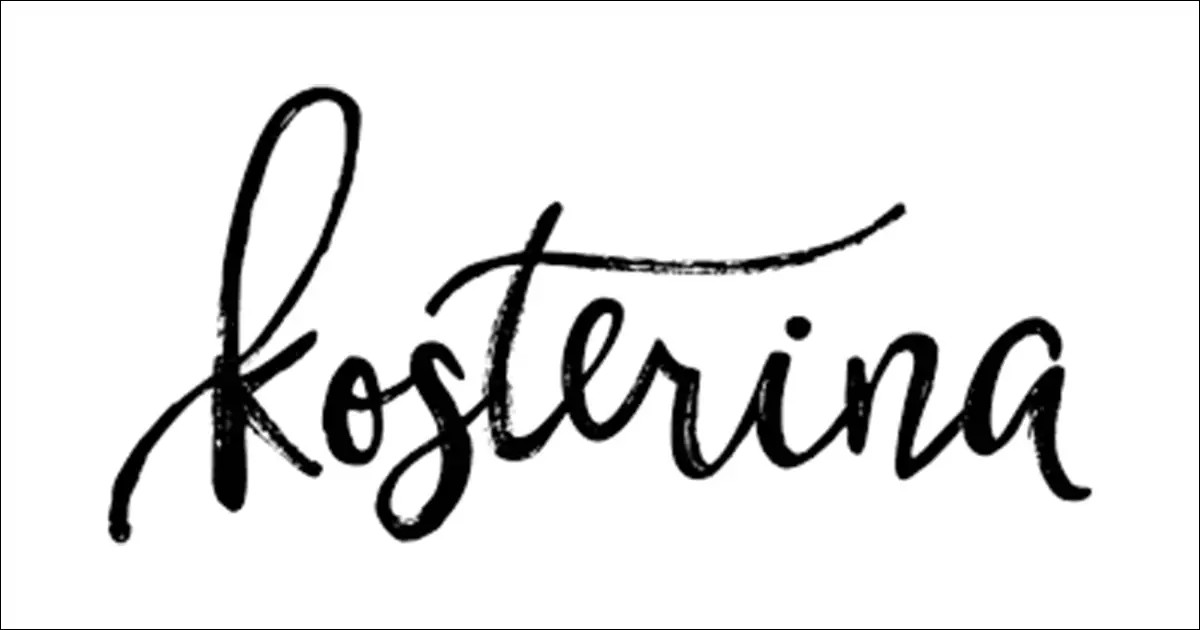 The word 'Kostrina' written in black cursive handwriting on a white background.
