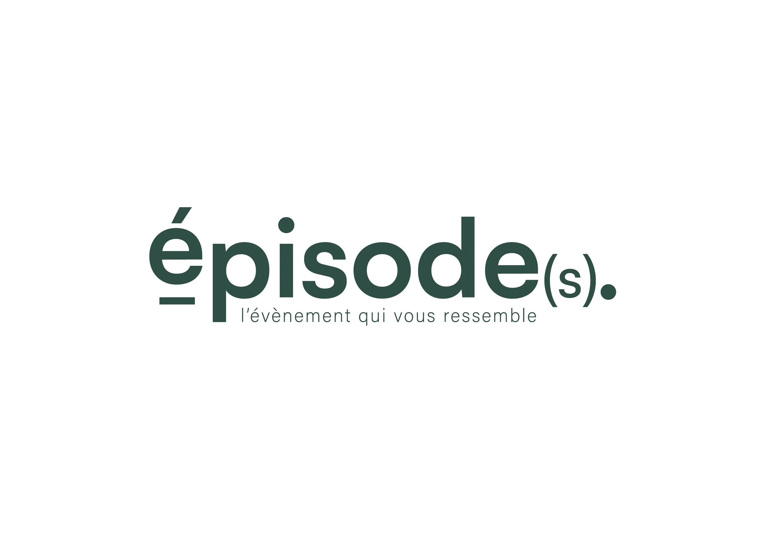 Text in French reading 'épisode(s). l'événement qui vous ressemble' on a plain white background.