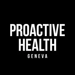 Proactive Health Geneva logo on a black background with white text.