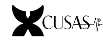 XCUSAS logo with stylized black and white design and text.