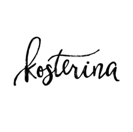 Stylized handwritten text spelling 'kostarina' in black on a white background.