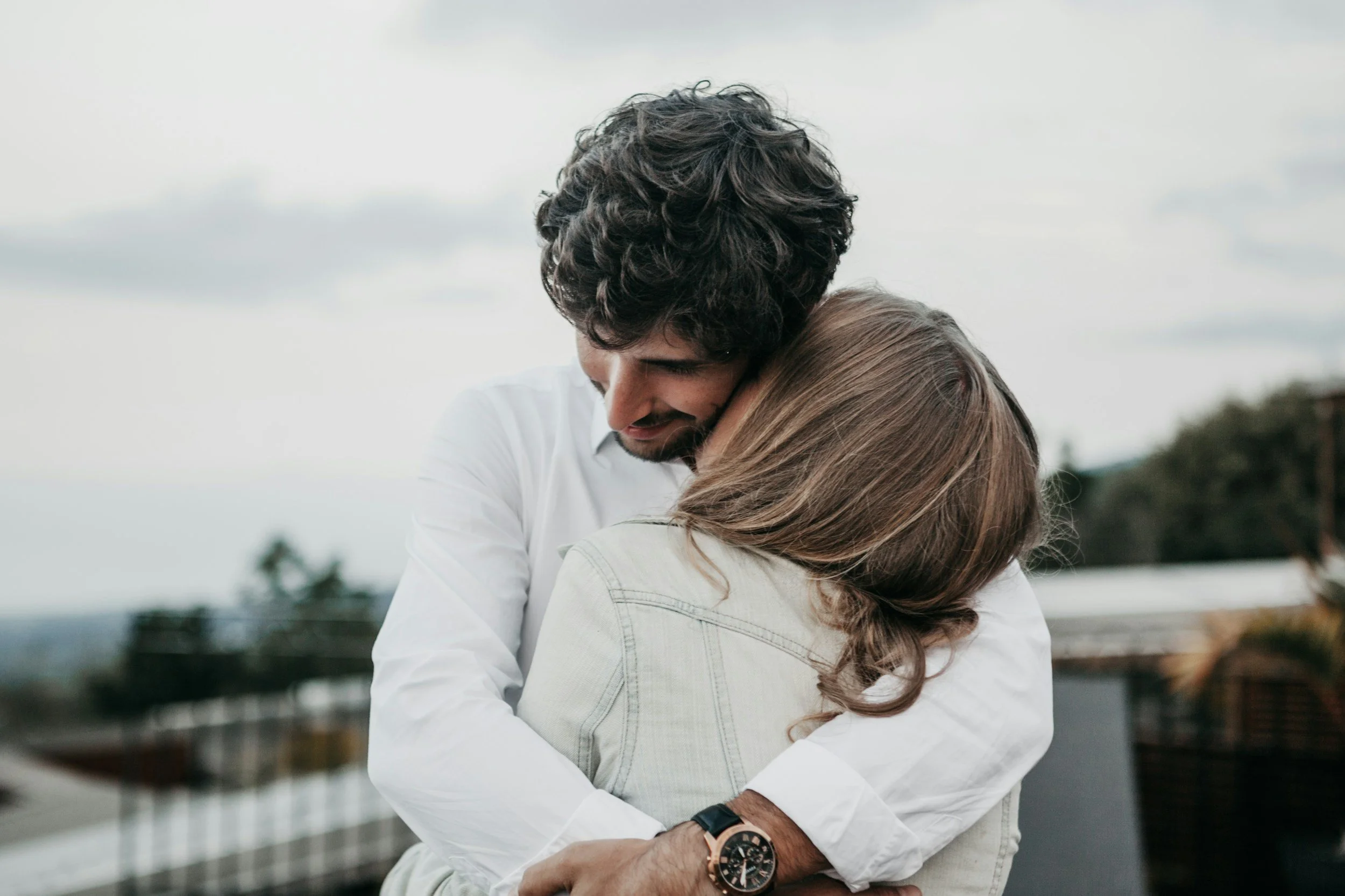 Young couple hugging