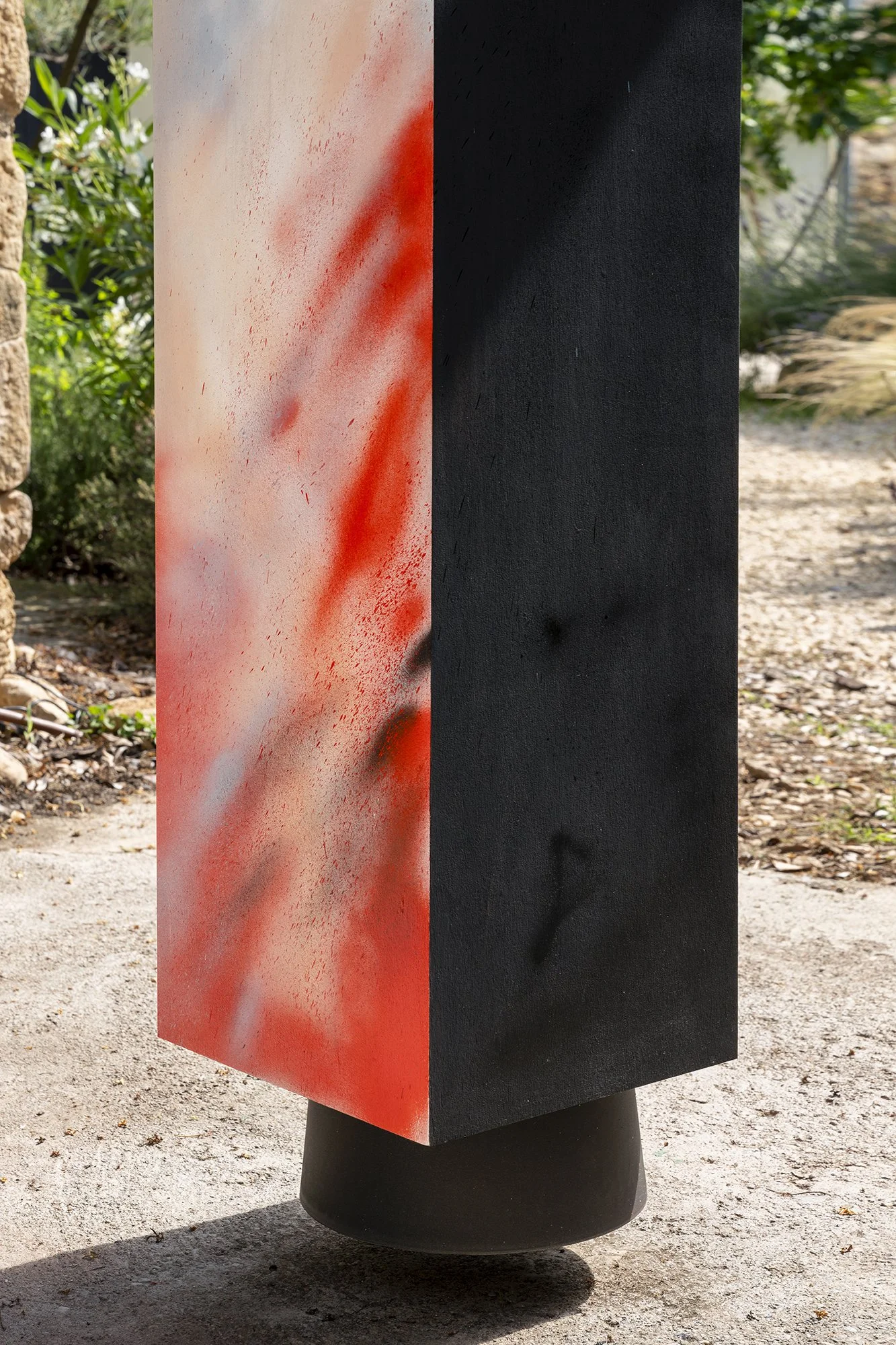 Leah Dixon. Megalithic Fireworks Portals, 2026.
Site specific sculpture (outdoor). 
Detail.