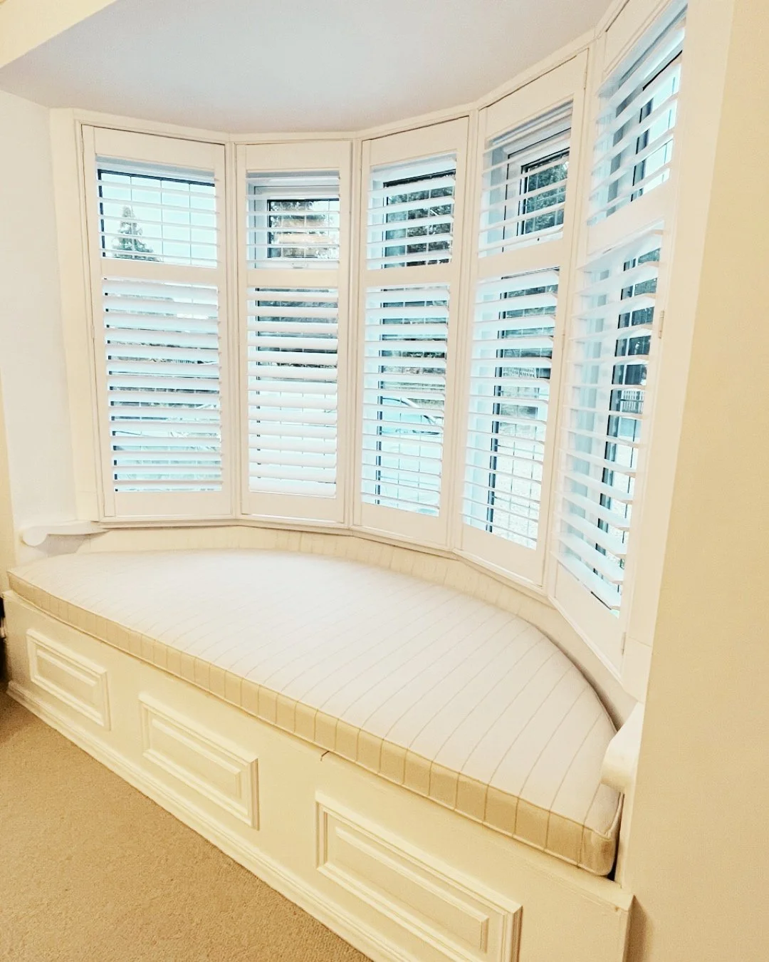 Curved Window Seat Cushion for a Bay Window.  