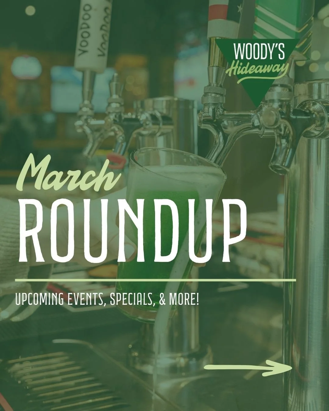 Luck is in the air at the Hideaway this March! 🍀 Swipe for the full lineup 👈 Including our Lucky Bingo, Margarita Madness, Fight Night, and much more! 🙌 See y&rsquo;all soon!