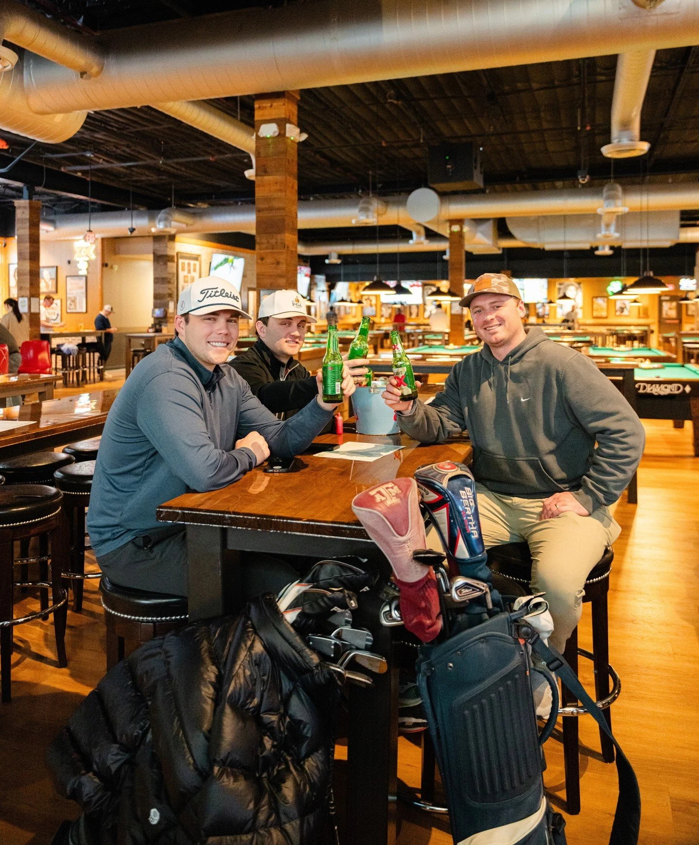 The best way to watch the Masters? With a club in one hand and a cold one in the other. 🍻⛳️ ⁠
⁠
The tournament is on all weekend, but the action doesn't stop at the 18th hole. Stick around and catch UFC 327 live and loud TONIGHT + no cover! 👊