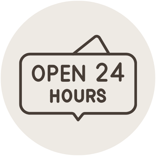 Open 24 hours sign