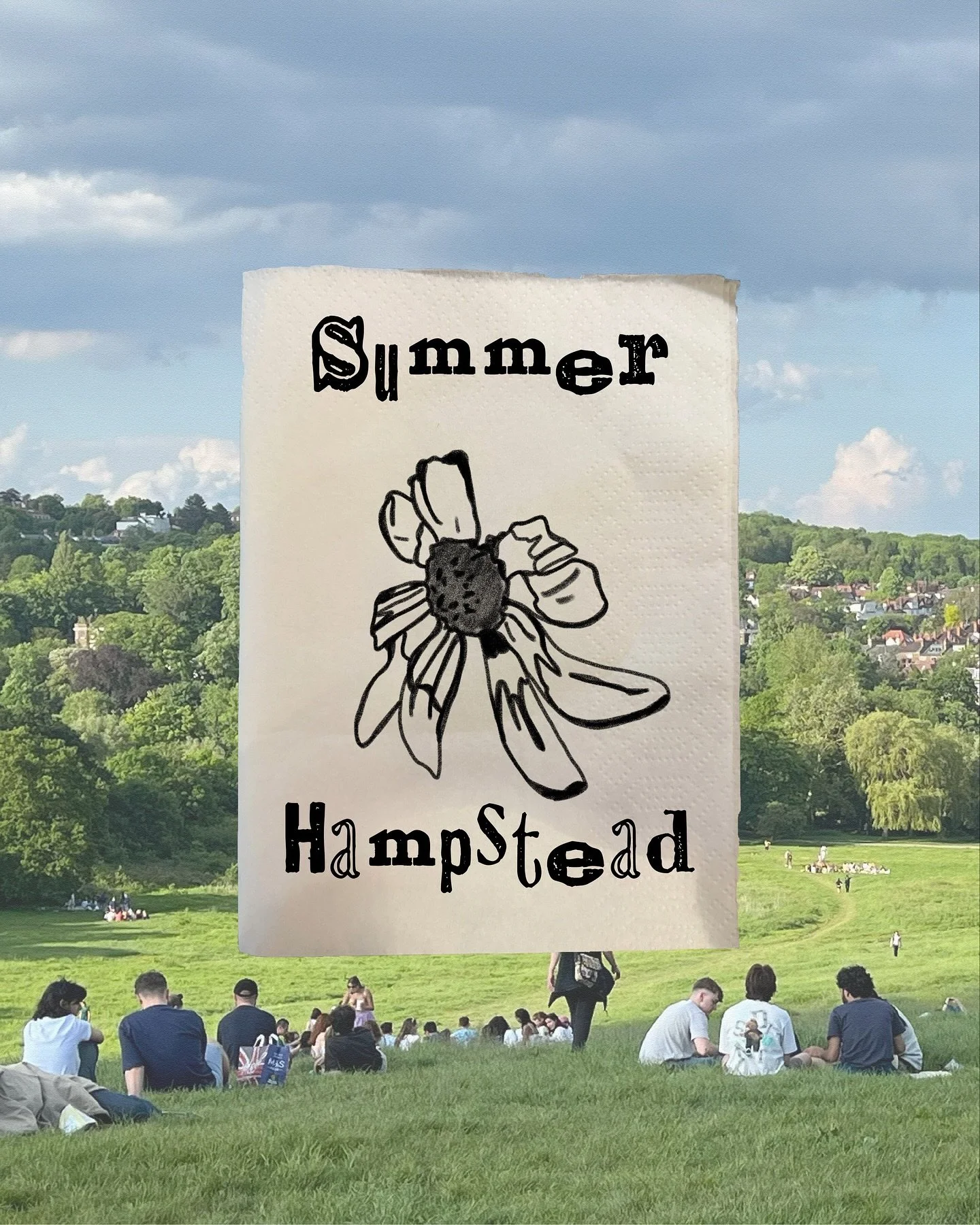 Most days begin around Chalk Farm and end somewhere near the Heath.

No loud colours here. Just the green of short lawns, the old trees, benches made from tree trunks, a few yellow, red and violet flowers along the way, and olive-painted signs that f