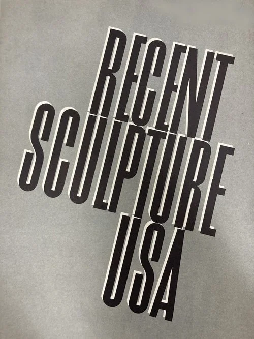 Cover page of a 1959 publication by MoMA New York with the text reading "RECENT SCULPTURE USA" on a gray background.
