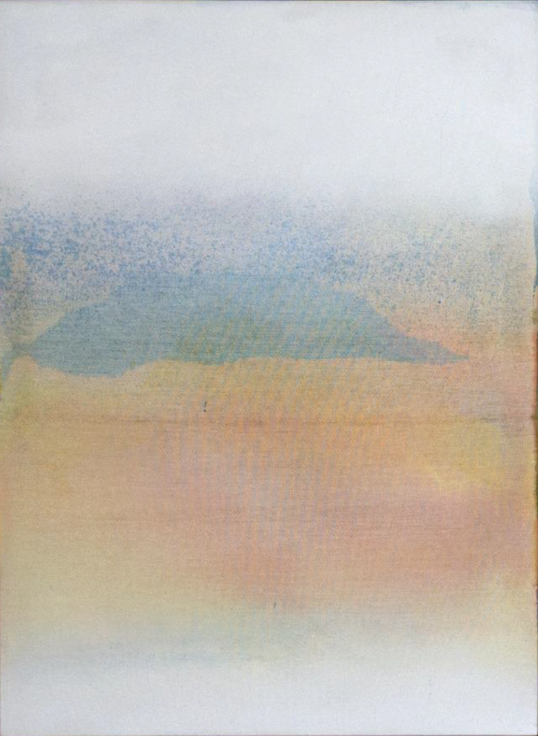 Abstract painting with soft pastel colors and gradient blending.