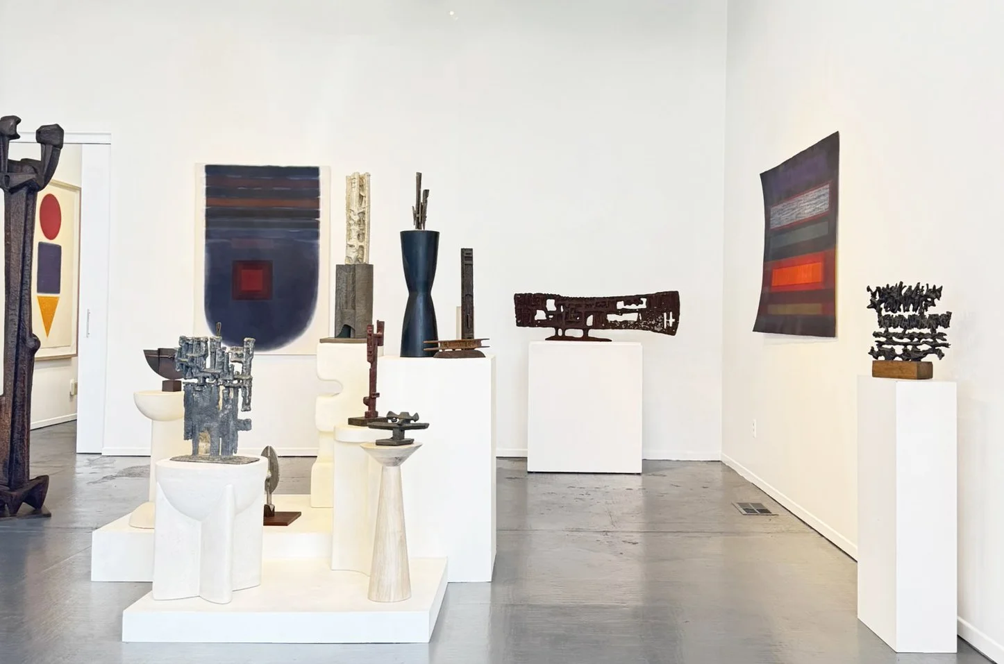 Installation view of the exhibition of Angelo Granata's sculptures and works on paper.