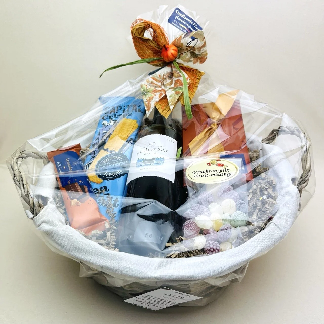 Geschenkmand riet-linnen