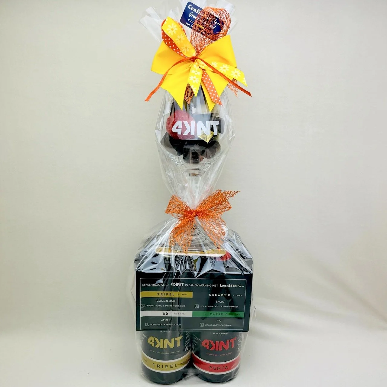 300g pralines + 4KNT bier 4-pack & glas
