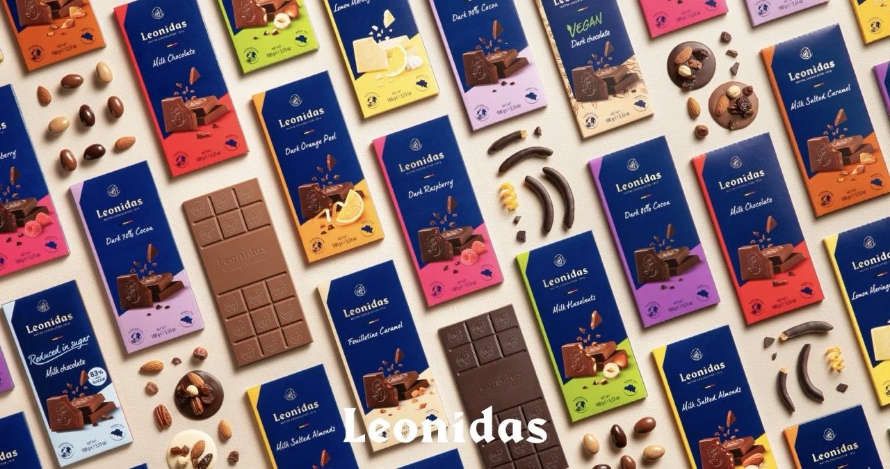 Leonidas orangettes, repen, tabletten, omhulde amandelen, studentenhaver, vegan, verlaagd suiker.