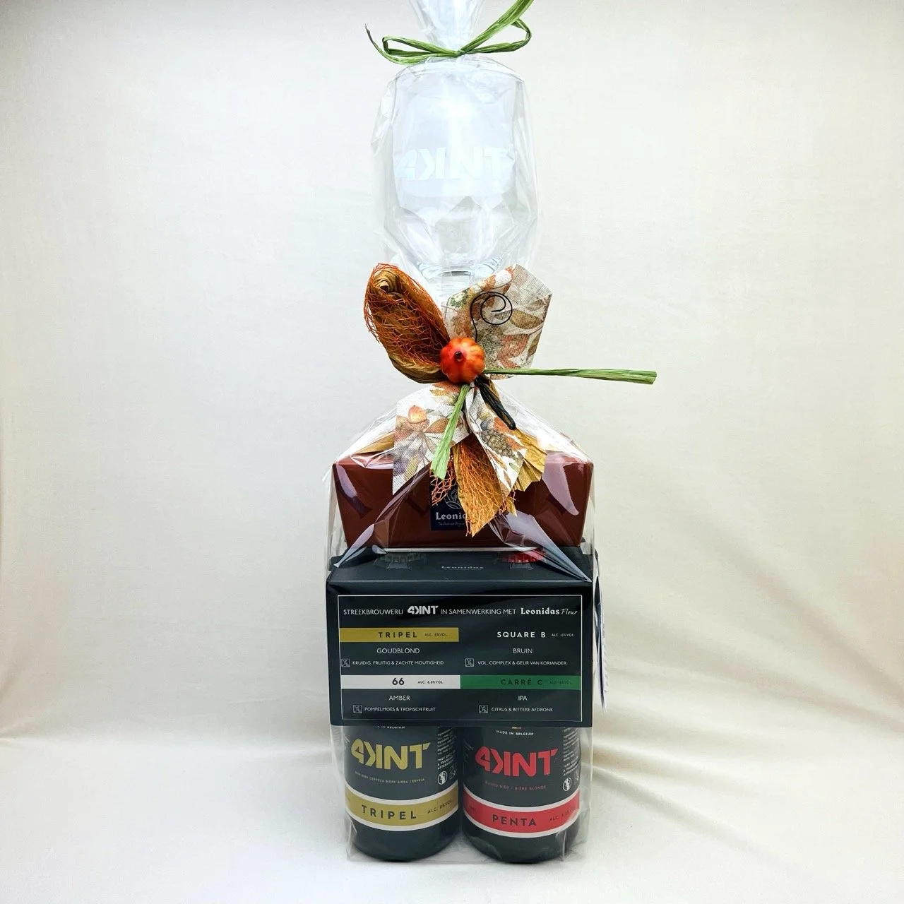 300g pralines + 4KNT bier 4-pack & glas
