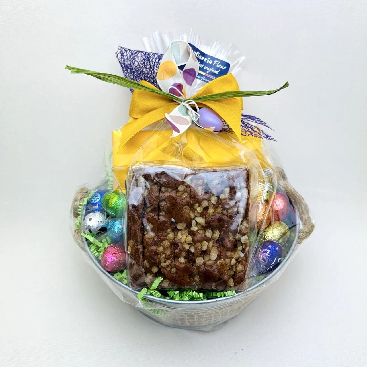 Geschenkmand zink 'gewoven'