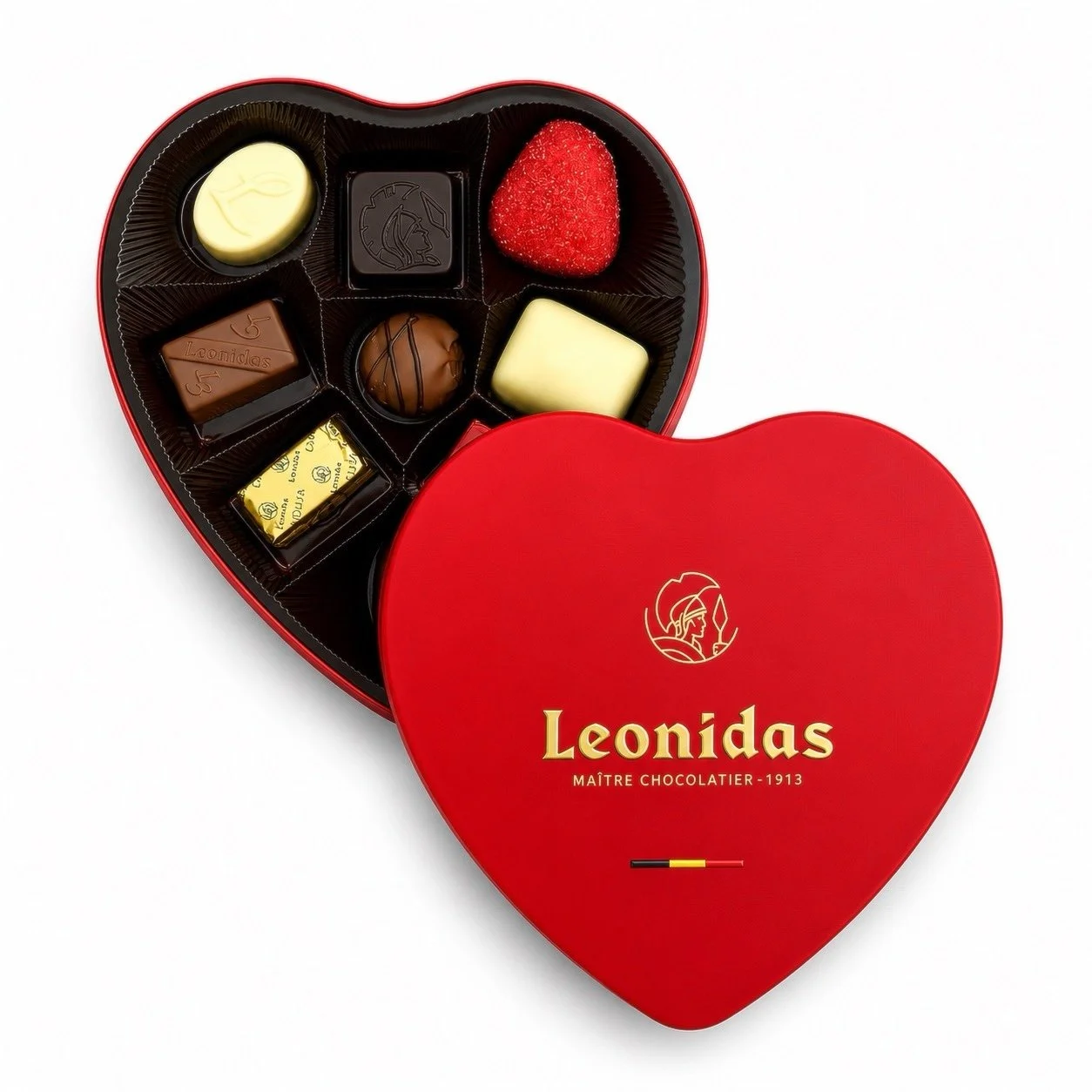 Metalen hart 9 pralines