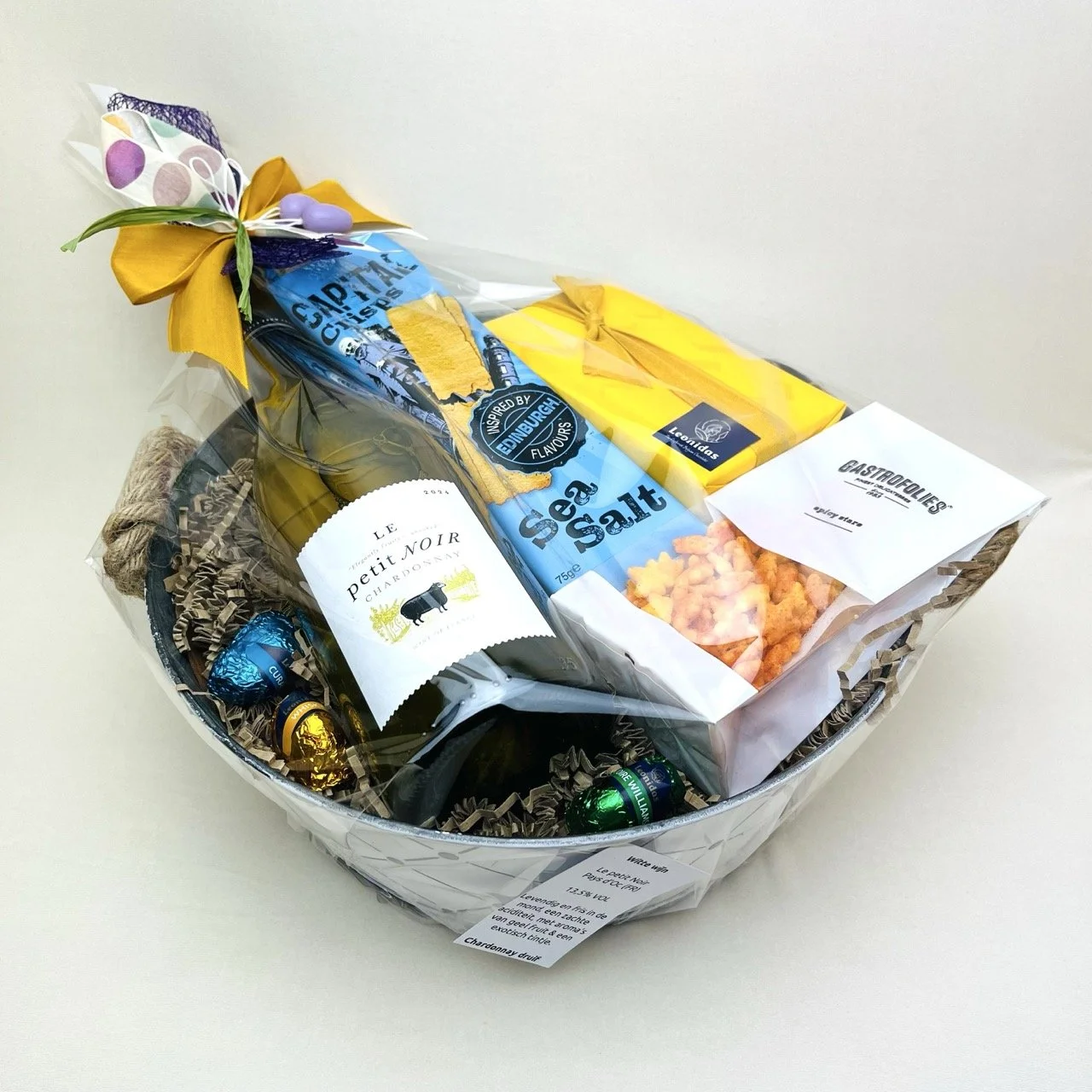 Geschenkmand 'wit zink'