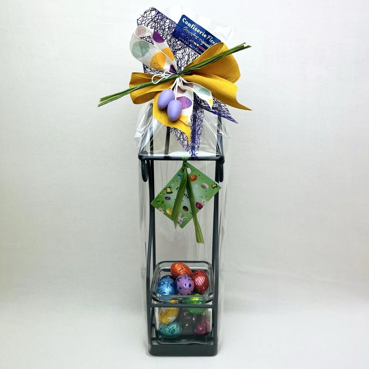 Metalen theelichthouder hoog