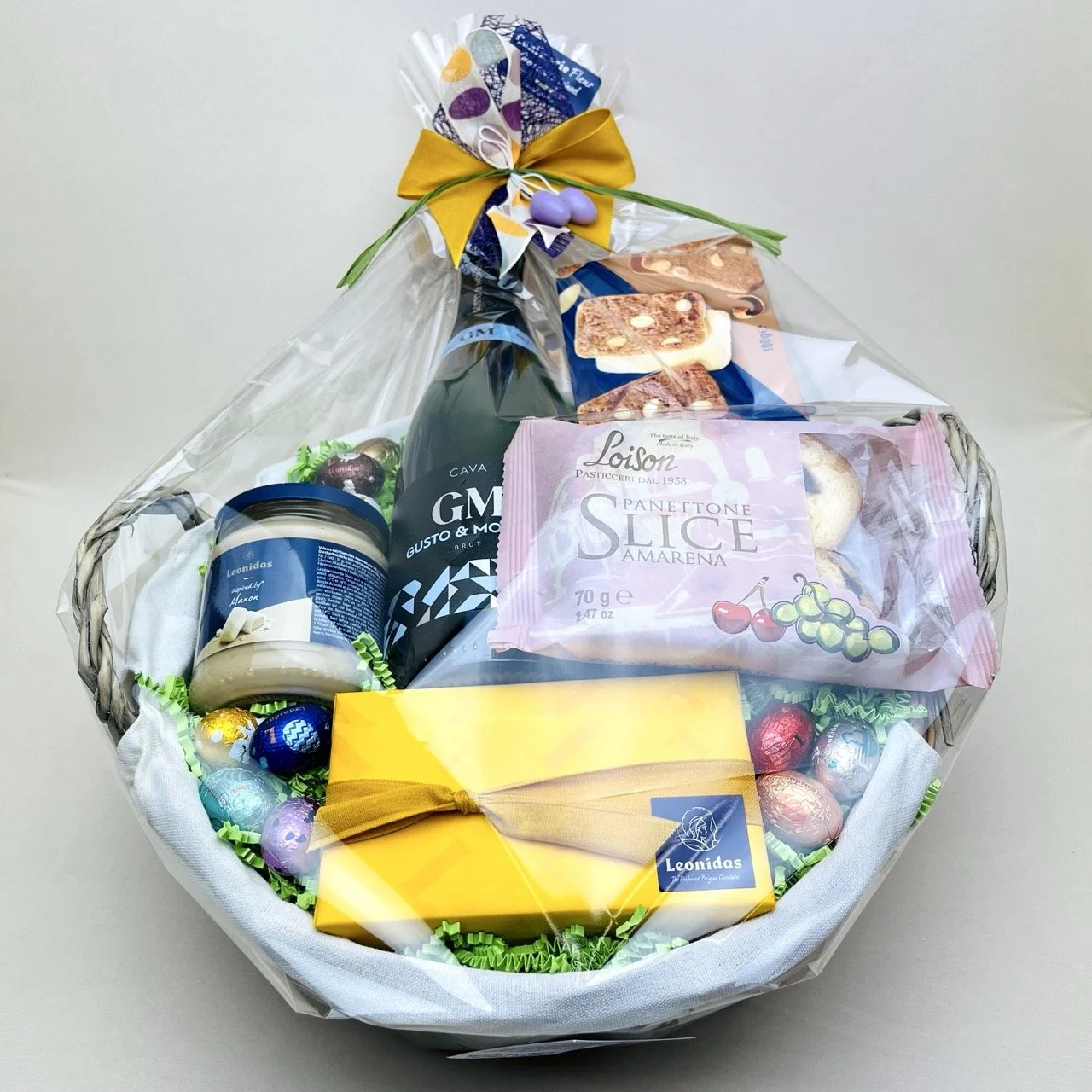 Geschenkmand riet-linnen