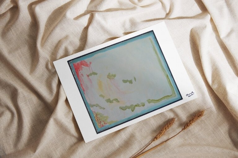 "This Must Be the Place (4)" print in a minimalist living space.