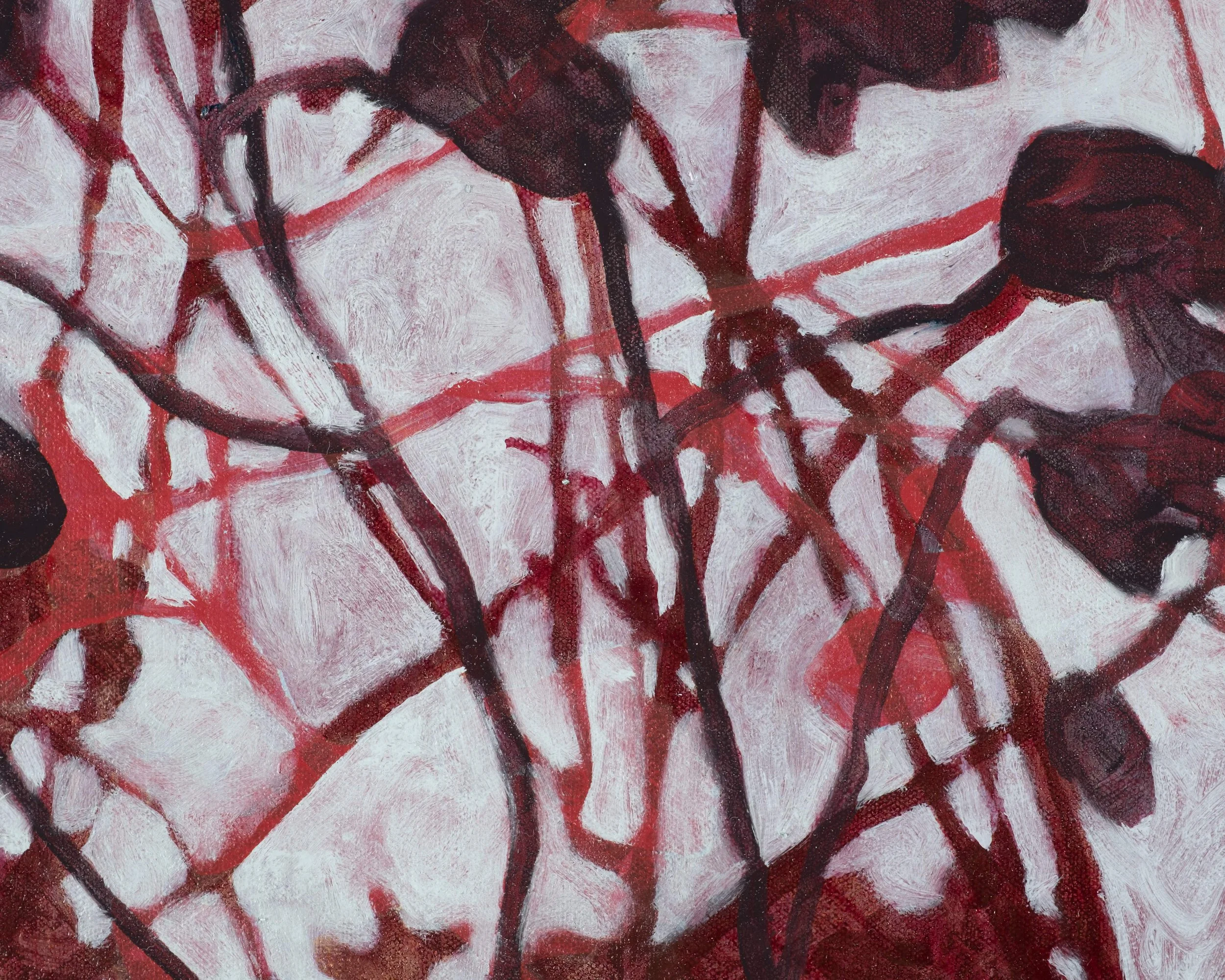 A close-up detail of the painting 'ermine and velvet', 2026.