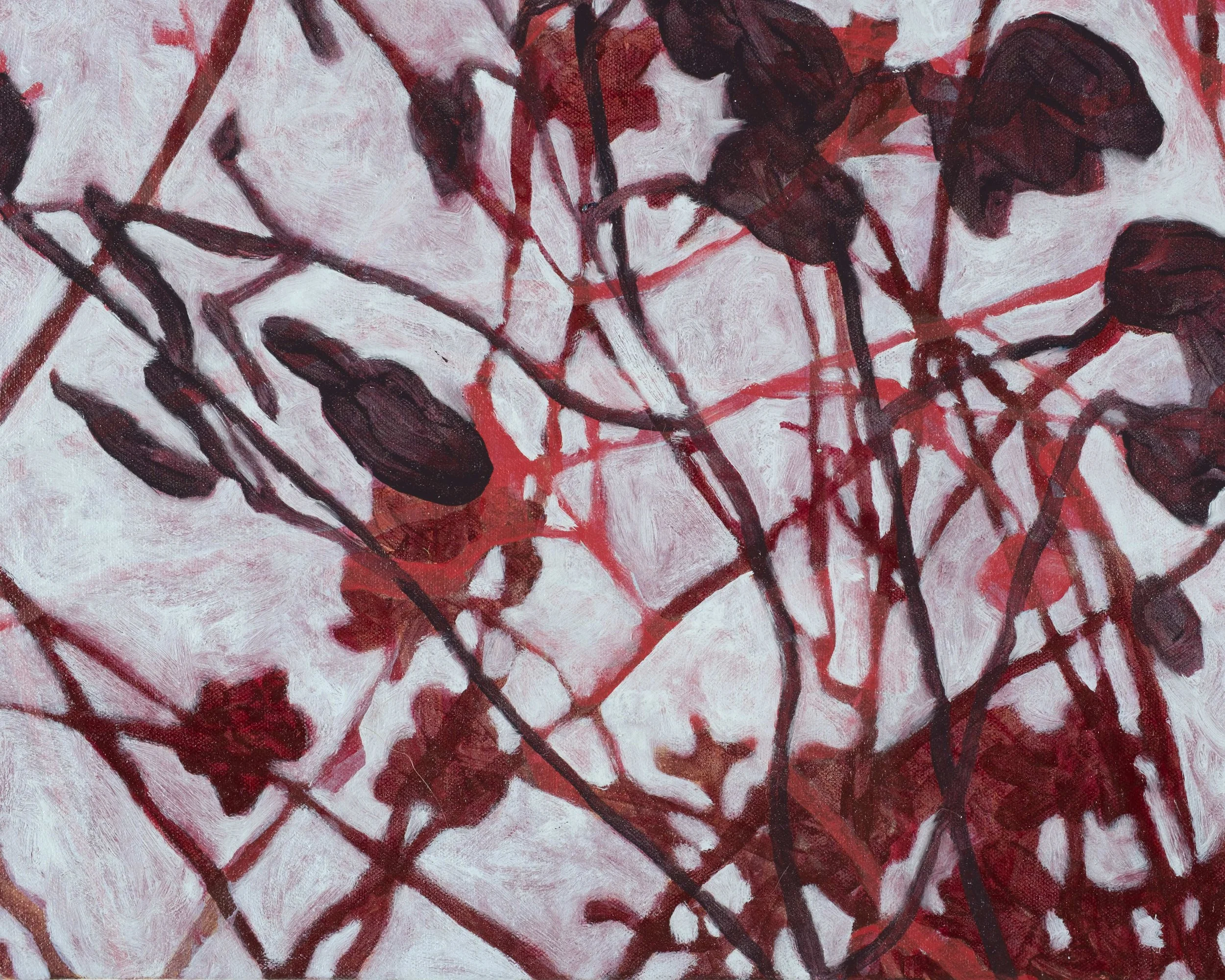 A detail of 'ermine and velvet', oil and acrylic on canvas.