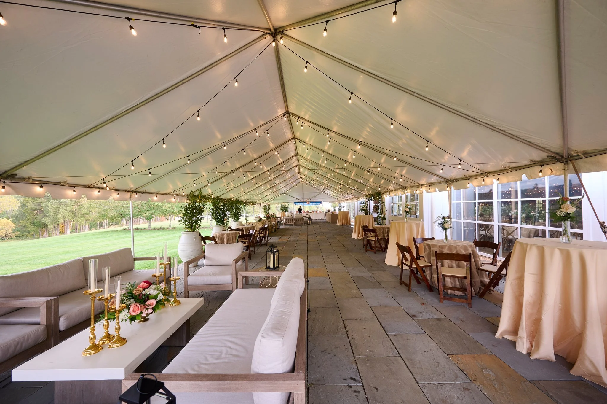 Regeti's Photography Cultural, Barn, Florals, Lighting, Tenting, Terrace, Included Furniture, White, Green