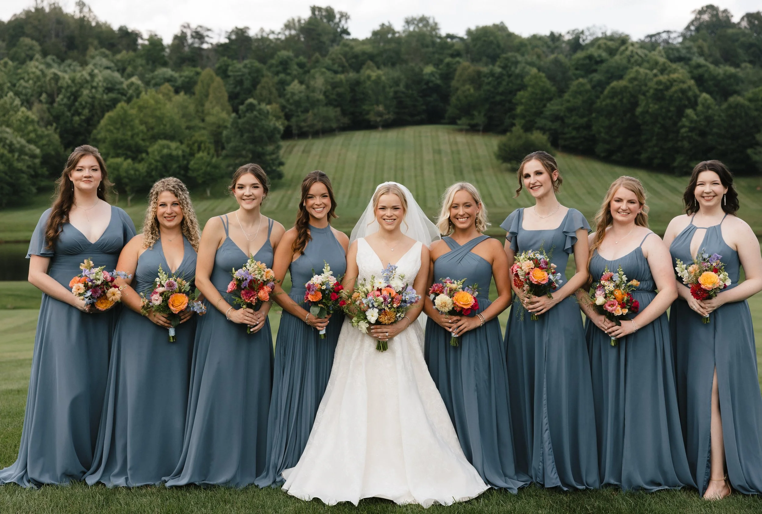 The Lumière Collective Summer, Classic, Florals, Wedding party, Dresses, The Lake, Blue, White