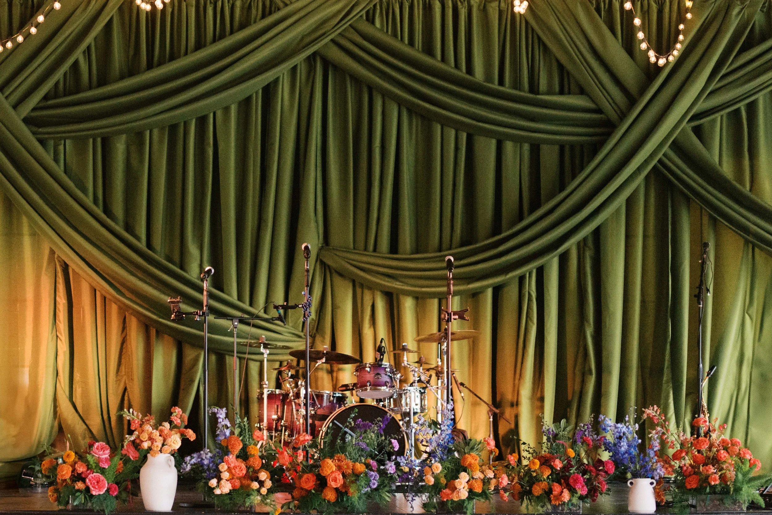 Becca B Photography Summer, Red, Pink, Green, Florals, Details, Barn, Lighting, Reception
