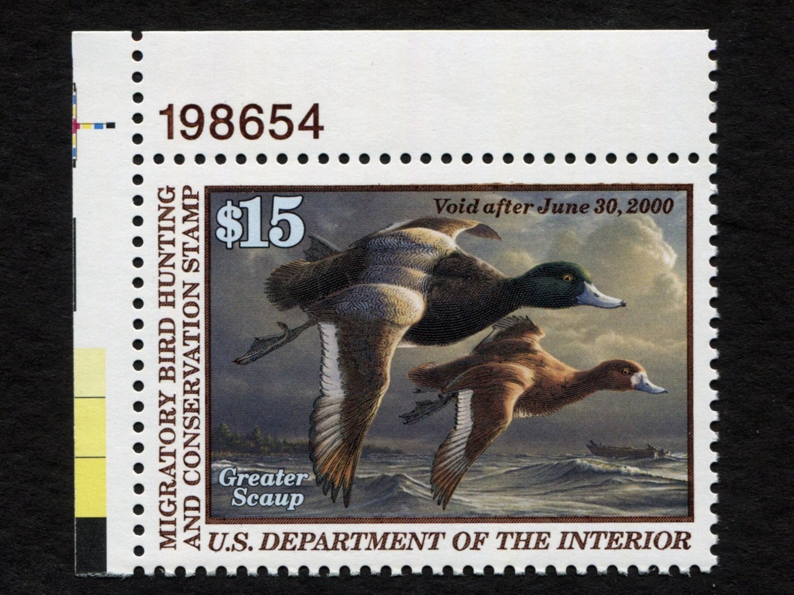 RW66 1999-00 Greater Scaup, Mint XF Duck Stamp P/S