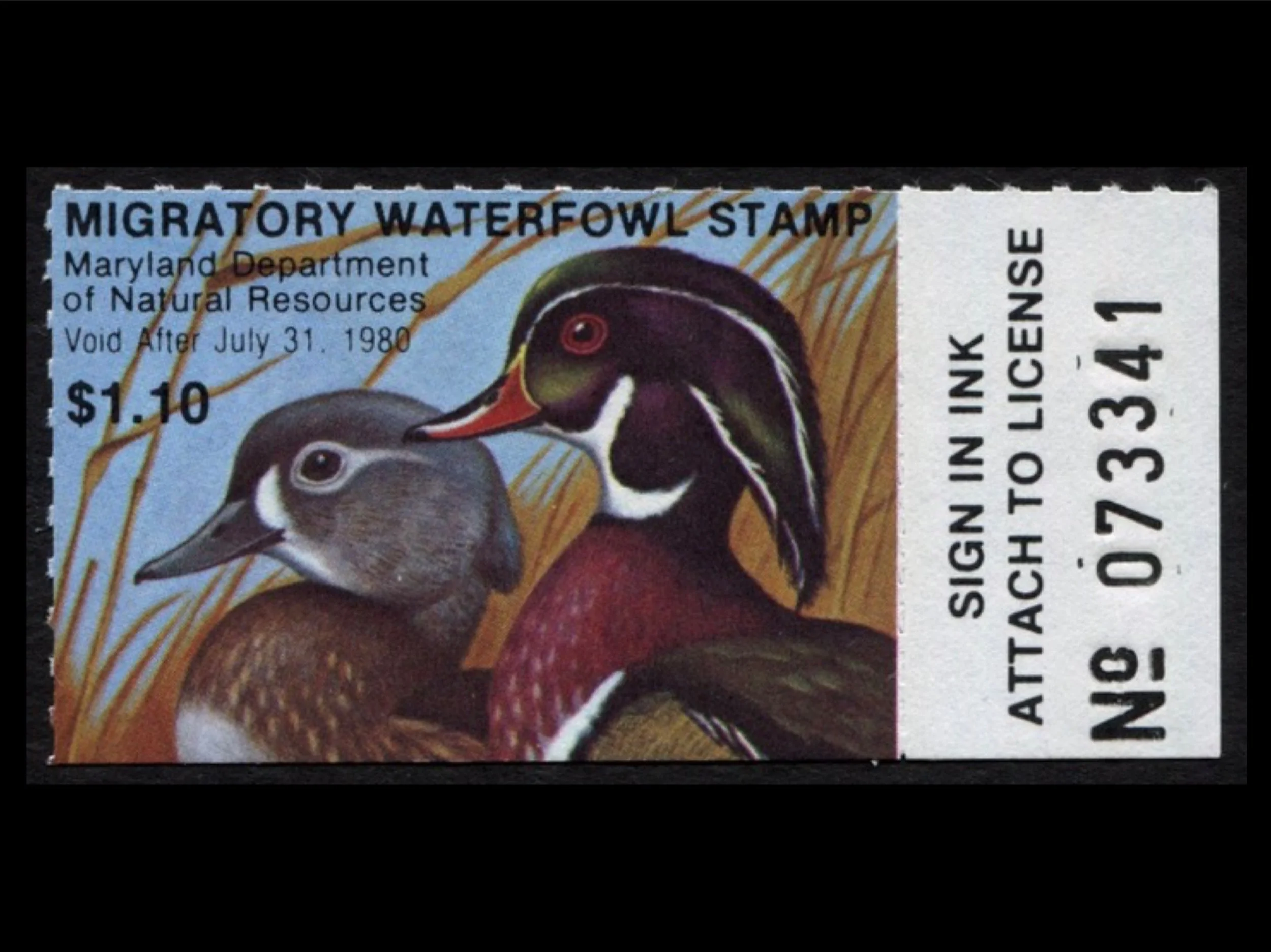 MD6 Maryland 1979 Wood Ducks Duck Stamp, MNH