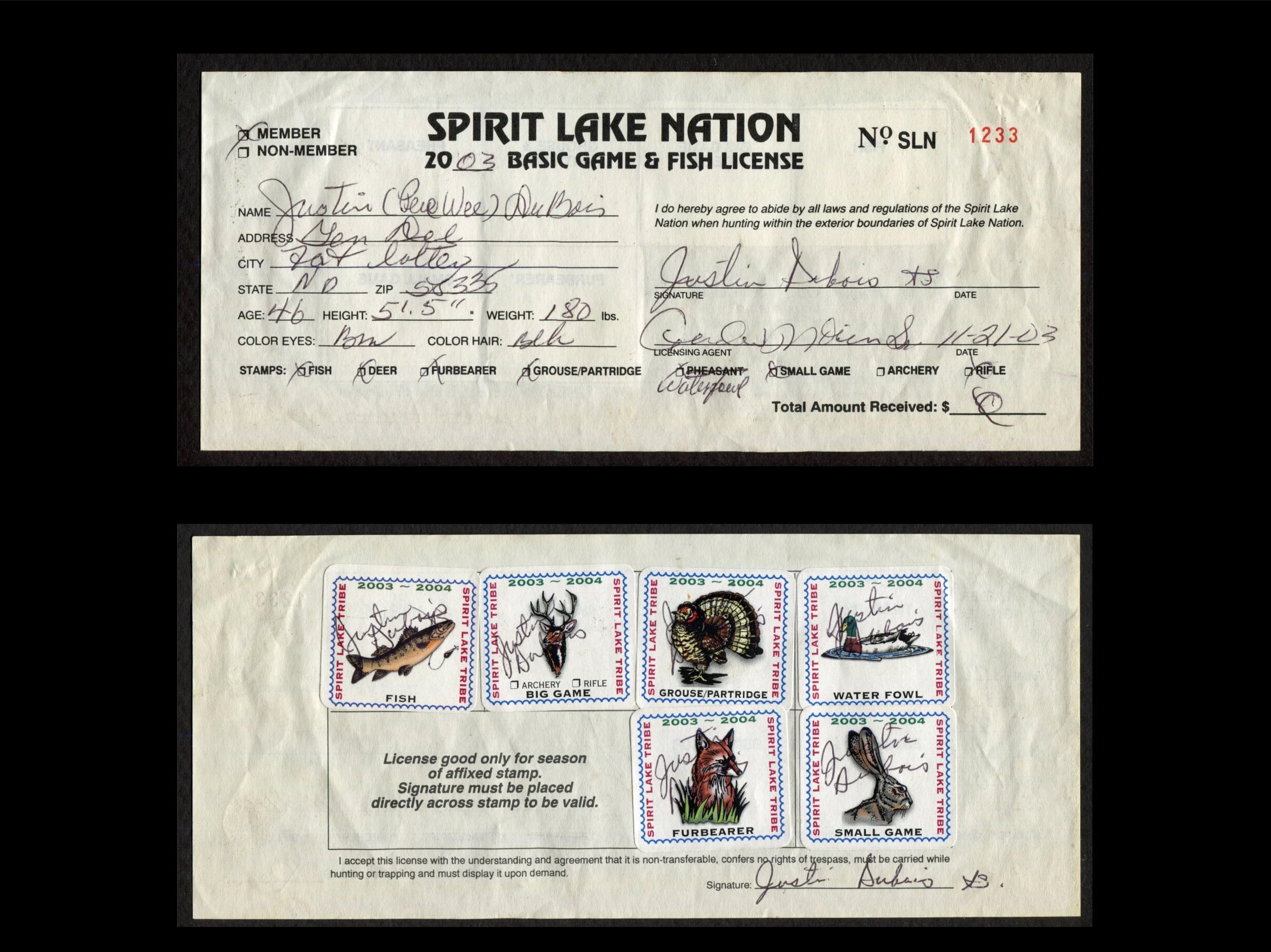 Spirit Lake 2003-04 Member License # 1233