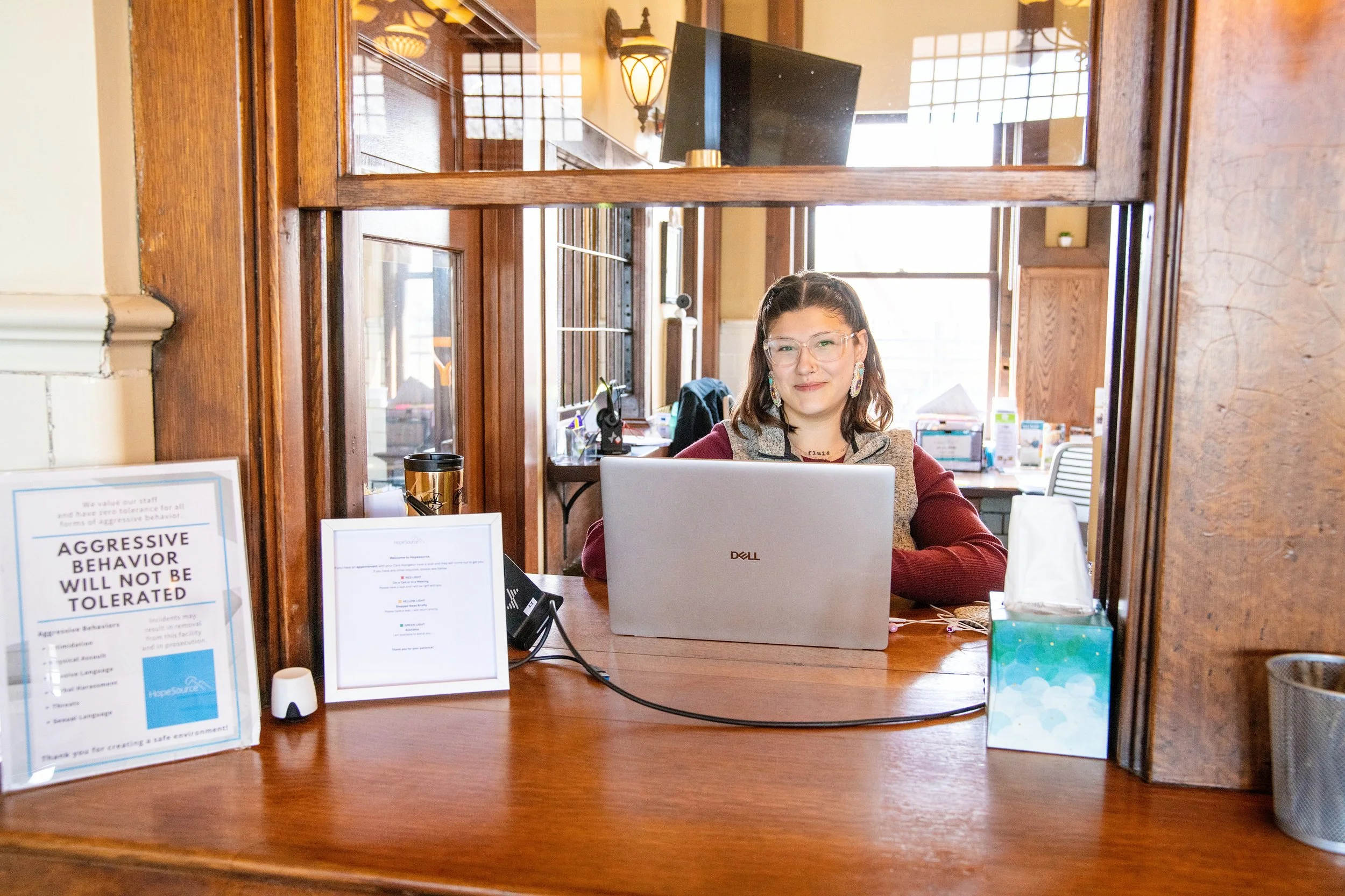 woman working at a computer