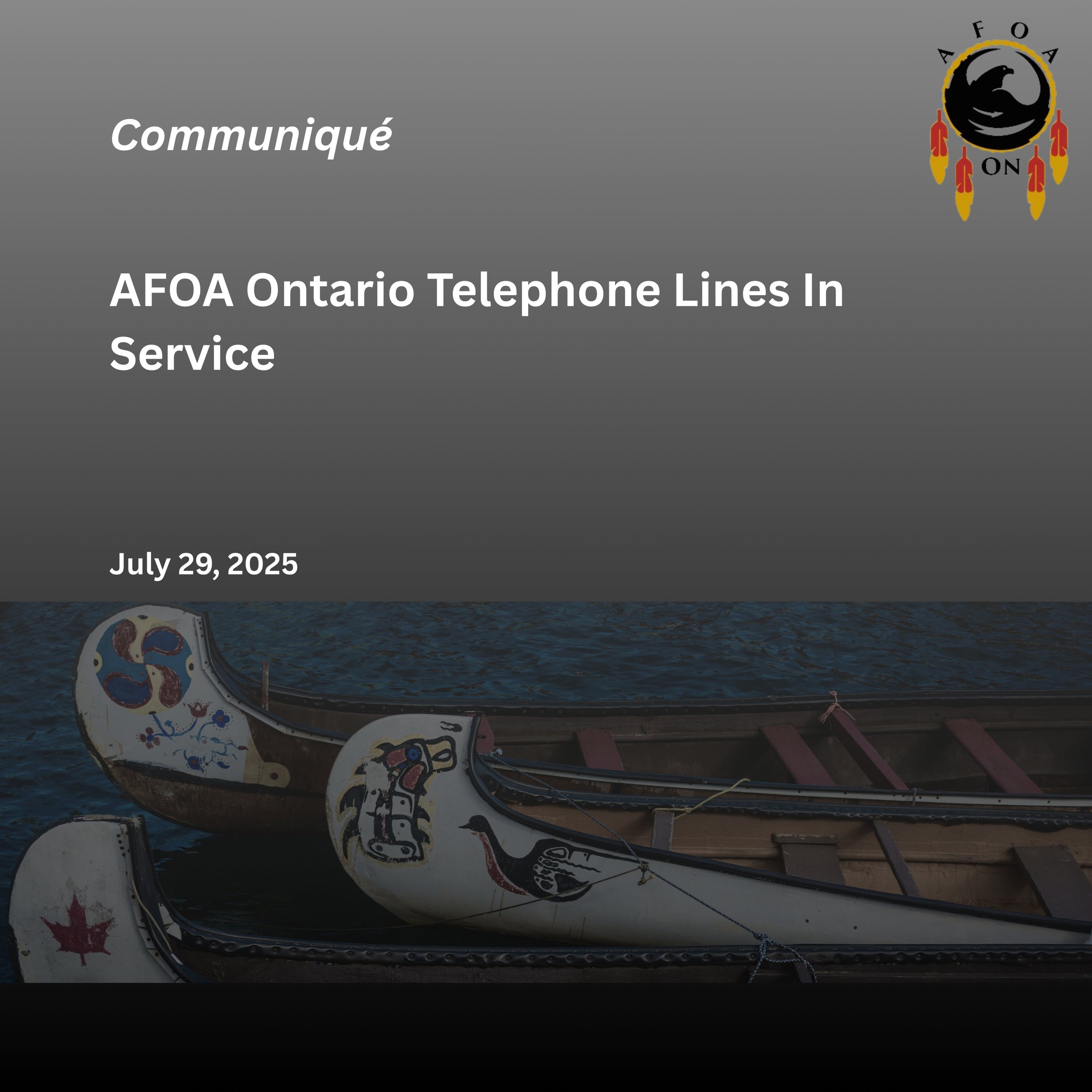 Notice to Members and General Public: AFOA Ontario Telephone Lines In Service