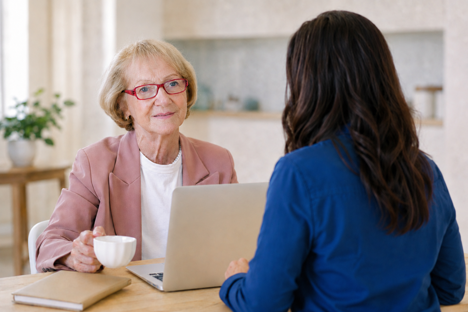 A longtime church bookkeeper meets with an incoming team member to plan a smooth financial transition.