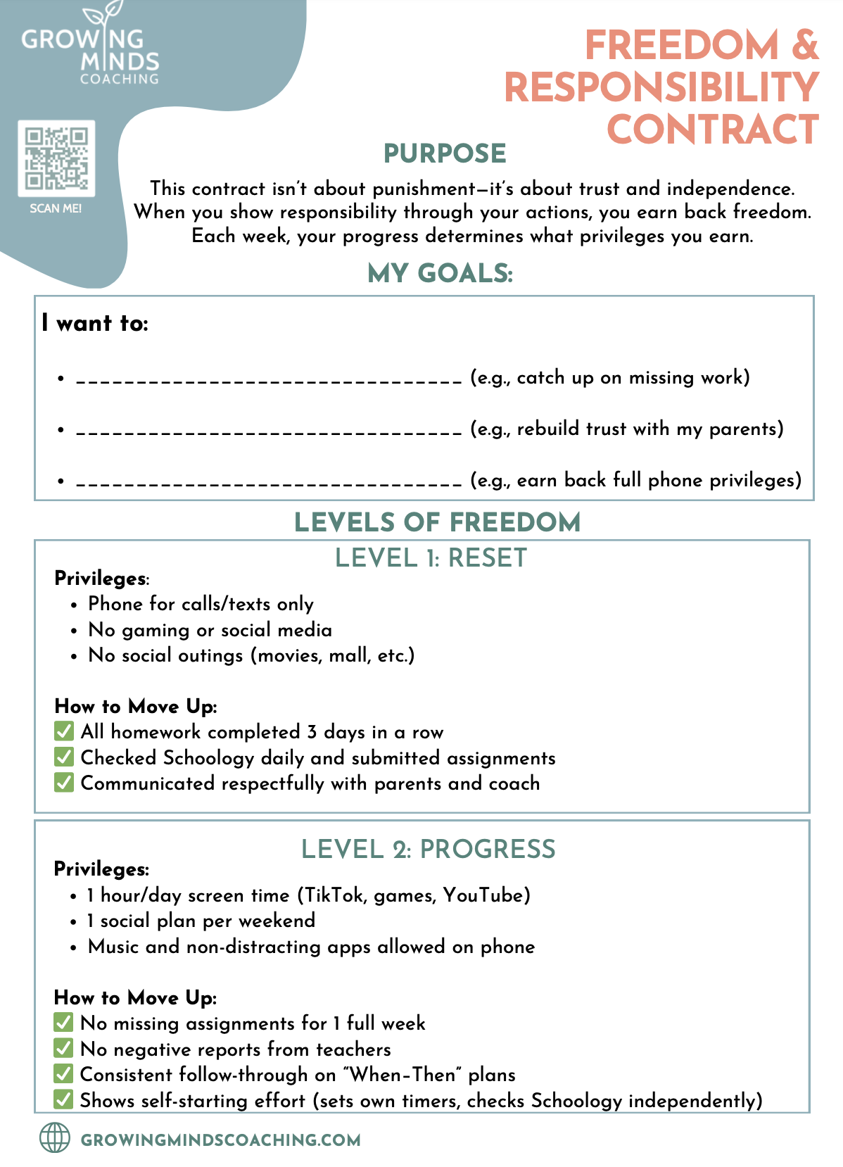 Freedom & Responsibility Contract