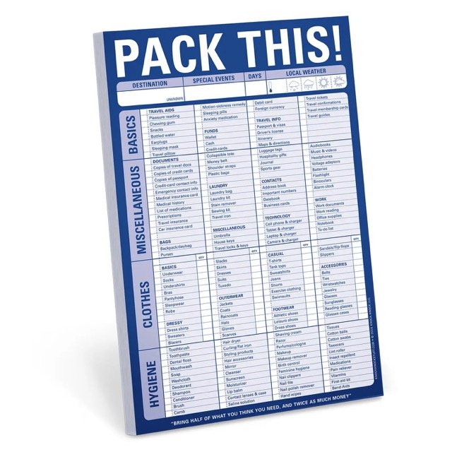 Packing Checklist