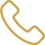 Icon of a black phone receiver with a curved shape against a white background.