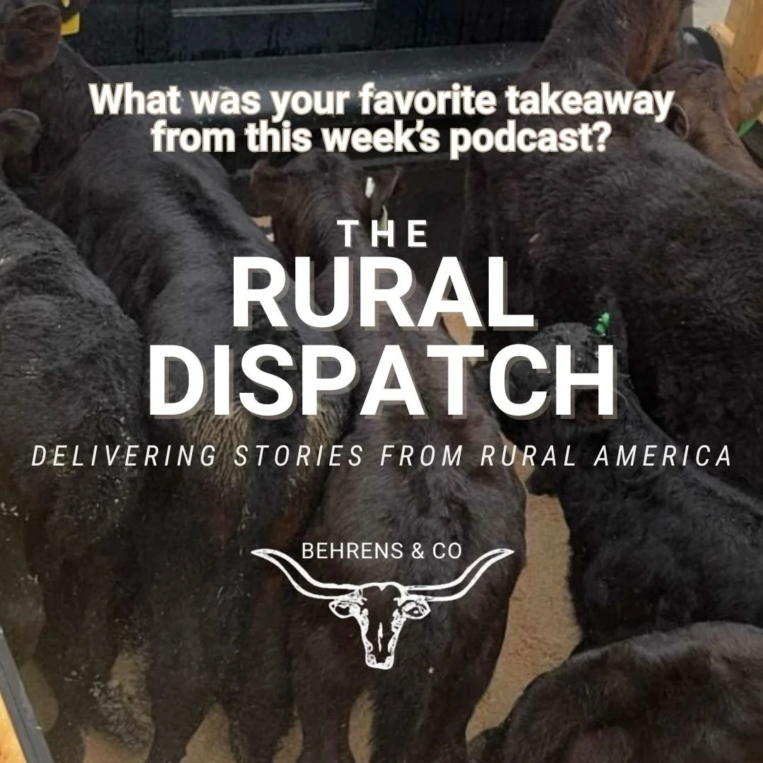 Lots of takeaways from this week&rsquo;s episode of The Rural Dispatch &mdash; what stuck with you the most?

Listen here &rarr; https://pod.link/1783368469/episode/QnV6enNwcm91dC0xODI5MDY1NQ

#theruraldispatch #podcast #ruralstories