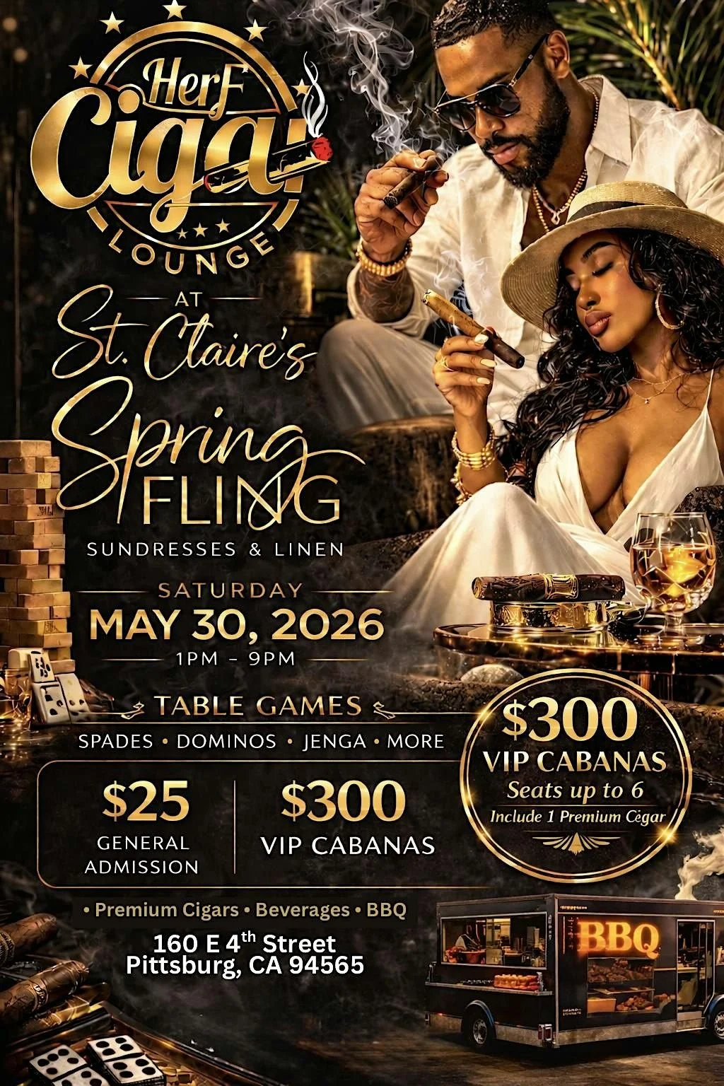 Herf Cigar Lounge at St. Claire’s Presents: Spring Fling Sundresses & Linen
