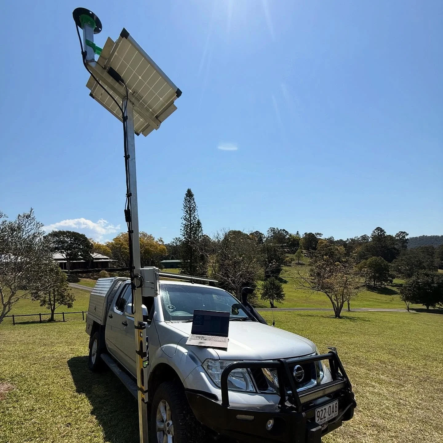 Beautiful day in the office. Calibrating a new base station for an AutoSlasher +Automation Add-On in Brookfield, Queensland.