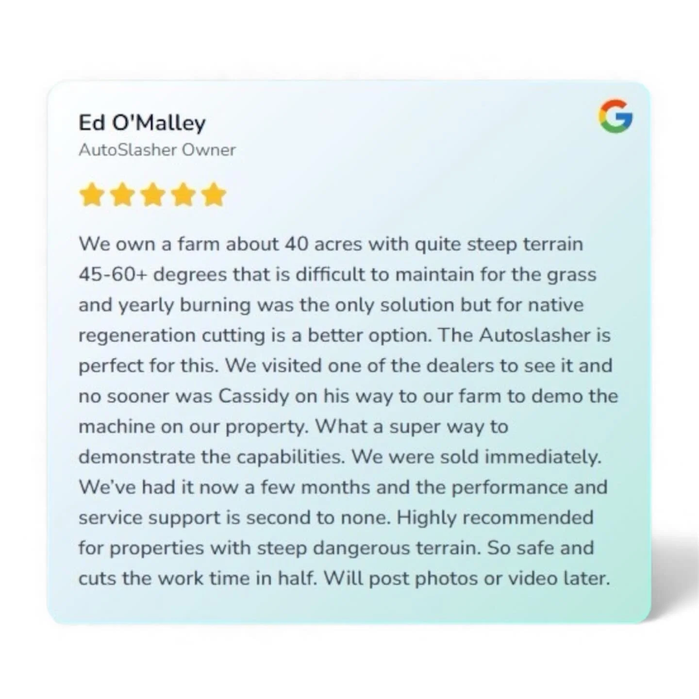 Thanks for your great review Ed! 

We&rsquo;re still a small business, and we know that word of mouth is what builds trust in this industry. That&rsquo;s why customer satisfaction isn&rsquo;t just important to us, it&rsquo;s the whole foundation of h