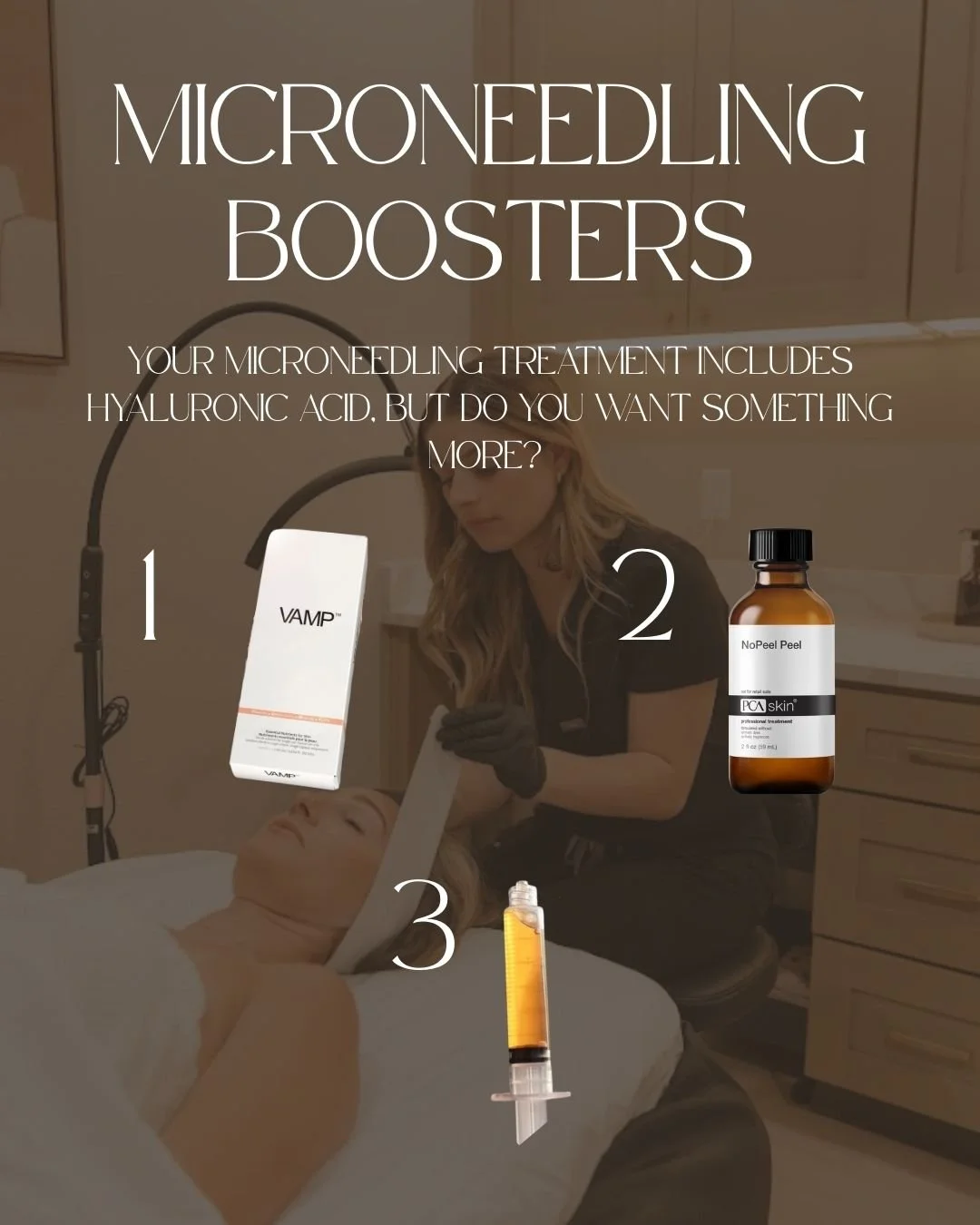 Level up your microneedling results ✨ It&rsquo;s not just the treatment&mdash;it&rsquo;s what we pair with it 💉

▫️ VAMP (PDRN) &rarr; repair + deep skin regeneration
▫️ PRP &rarr; your body&rsquo;s own growth factors for collagen + healing
▫️ Chemi